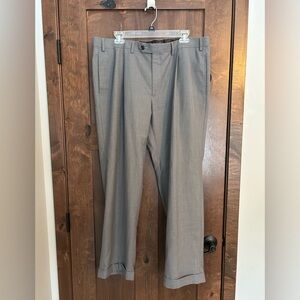 Lauren Ralph Lauren Dress Pants Men’s 38x30 Gray Pleated Cuffed Polyester Blend